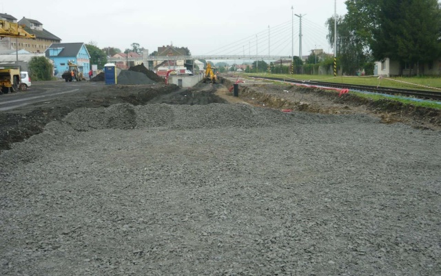 Rekonštrukcia koľaje pri výstavbe dopravného terminálu v Uherskom Brode