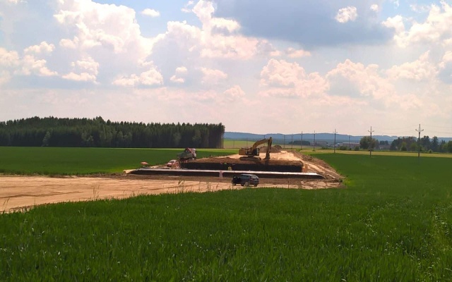 Založenie násypového telesa – Nové Veselí – obchvat