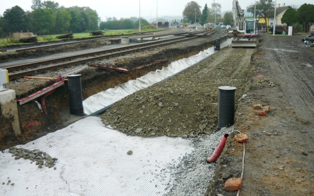 Stabilizácia podložia pod železničnou traťou v Bylnici