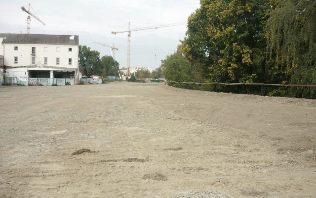 Strmý svah na novej električkovej trati v Olomouci