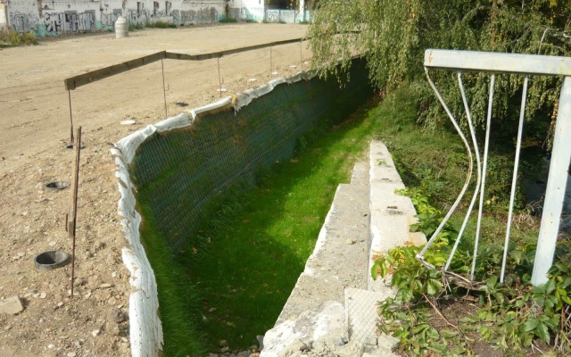 Strmý svah na novej električkovej trati v Olomouci