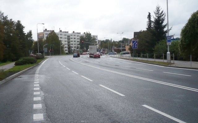 Vystuženie asfaltových vrstiev na križovatke v Havlíčkovom Brode