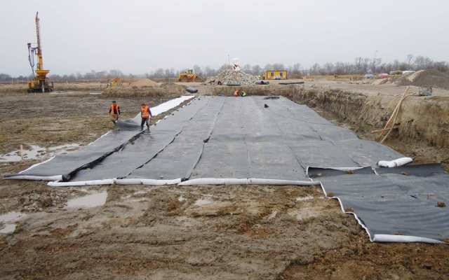 Odvodnenie základovej dosky bioplynovej stanice v Bošanech