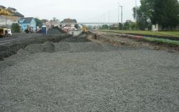 Rekonštrukcia koľaje pri výstavbe dopravného terminálu v Uherskom Brode