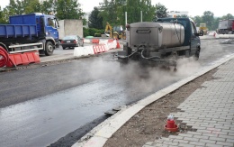 Vystuženie asfaltových vrstiev na križovatke v Havlíčkovom Brode